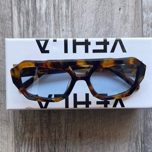 Vehla Tortoise Shell River Aviator Sunglasses w/ Blue Lense Tint